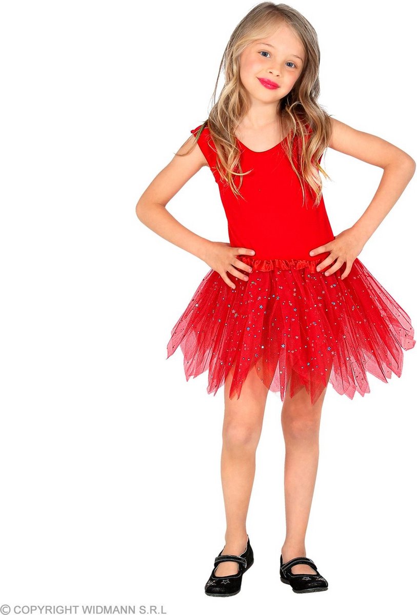 Dans & Entertainment Kostuum | Starstruck Tutu 30 Centimeter Rood | Meisje | One Size | Halloween | Verkleedkleding